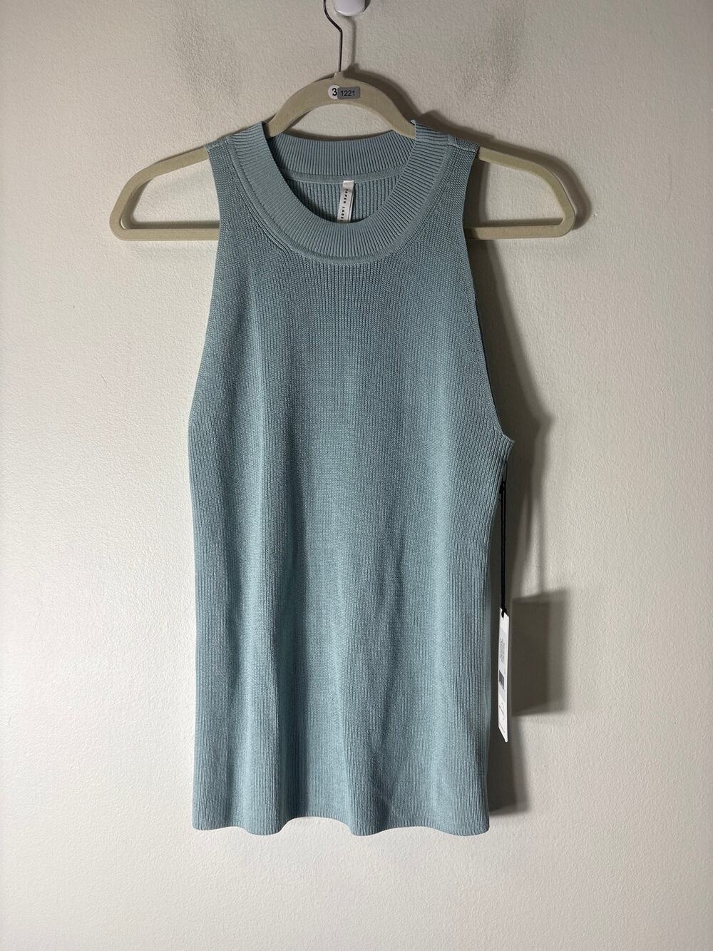 NWT Paper Label Sage Green Sleeveless Knit Sweater Sz L